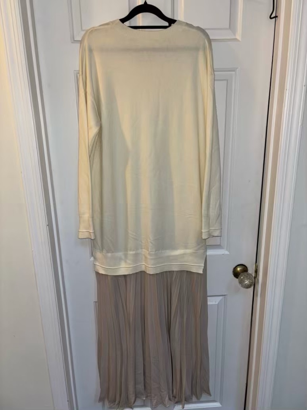 NWT retail $198 size M #Anthropologie “Long Sleeve Pleated Twofer Midi Dress”. - Picture 4 of 6